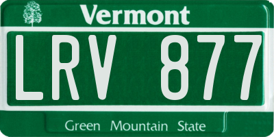 VT license plate LRV877