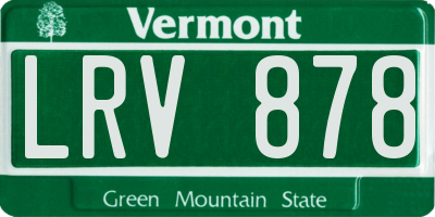 VT license plate LRV878
