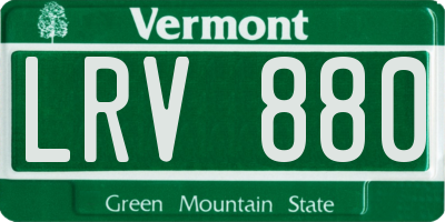 VT license plate LRV880