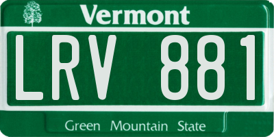 VT license plate LRV881