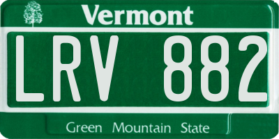 VT license plate LRV882