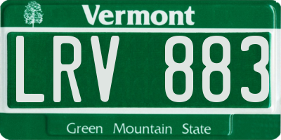 VT license plate LRV883