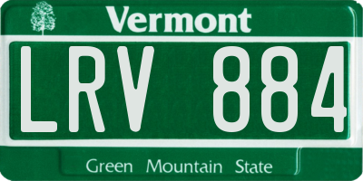 VT license plate LRV884