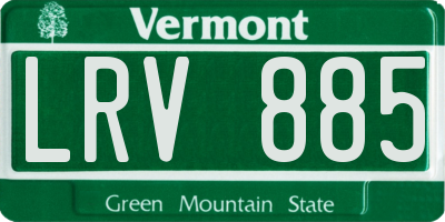VT license plate LRV885