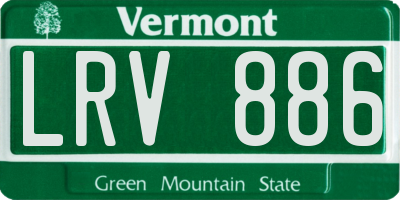 VT license plate LRV886
