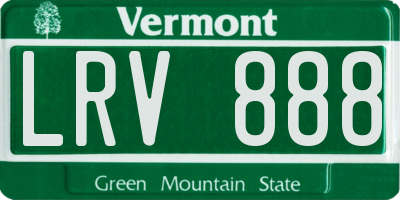 VT license plate LRV888