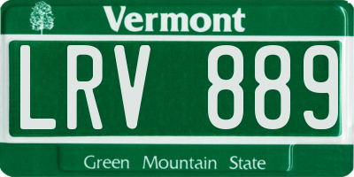 VT license plate LRV889