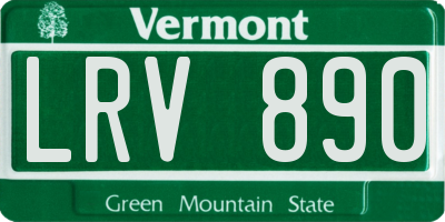VT license plate LRV890