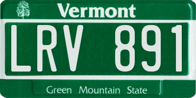 VT license plate LRV891