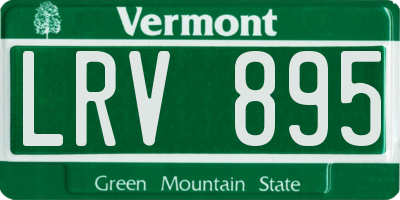 VT license plate LRV895