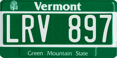 VT license plate LRV897