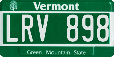 VT license plate LRV898