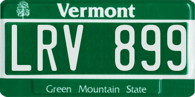 VT license plate LRV899