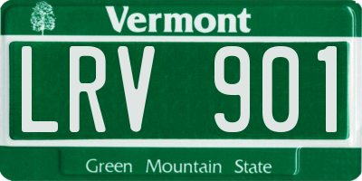 VT license plate LRV901