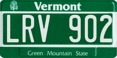 VT license plate LRV902