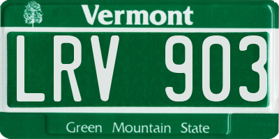 VT license plate LRV903
