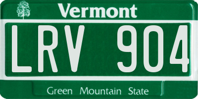 VT license plate LRV904