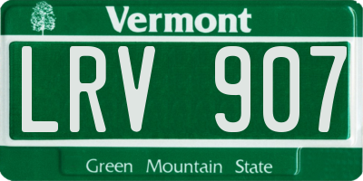 VT license plate LRV907