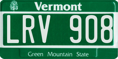 VT license plate LRV908