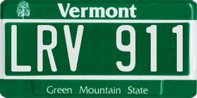 VT license plate LRV911