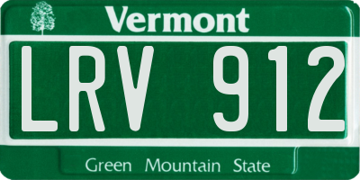 VT license plate LRV912