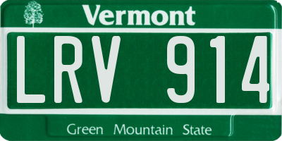 VT license plate LRV914