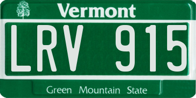 VT license plate LRV915