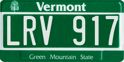 VT license plate LRV917