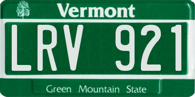 VT license plate LRV921