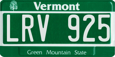 VT license plate LRV925