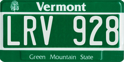 VT license plate LRV928