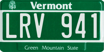 VT license plate LRV941