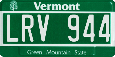 VT license plate LRV944