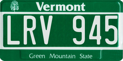 VT license plate LRV945