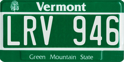 VT license plate LRV946