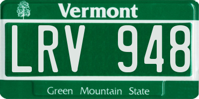 VT license plate LRV948
