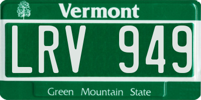 VT license plate LRV949