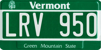 VT license plate LRV950