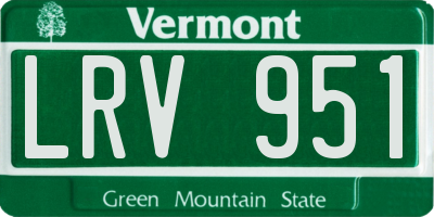 VT license plate LRV951