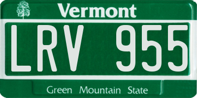 VT license plate LRV955