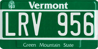VT license plate LRV956