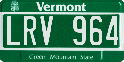 VT license plate LRV964
