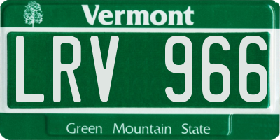 VT license plate LRV966
