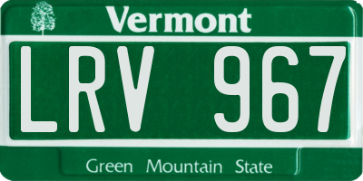 VT license plate LRV967