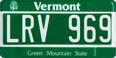 VT license plate LRV969