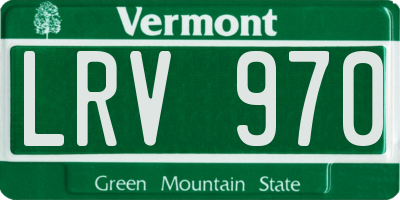 VT license plate LRV970