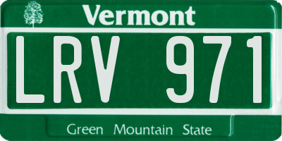 VT license plate LRV971