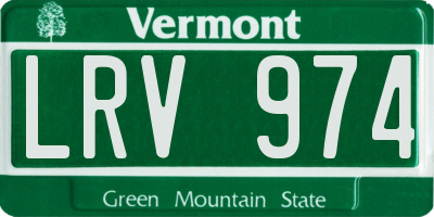 VT license plate LRV974