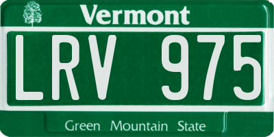 VT license plate LRV975
