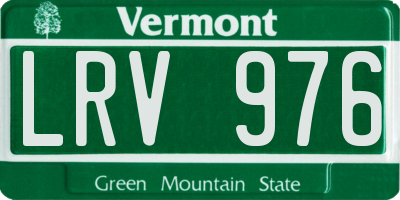 VT license plate LRV976